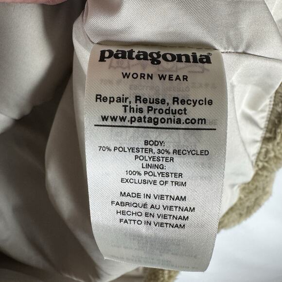 Patagonia Los Gatos Fleece Jacket XS Beige/Khaki High Pile Full Zip Outdoor - Picture 4 of 12